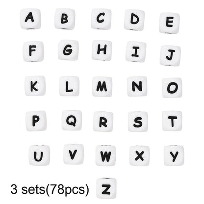 Alphabet Silicone Letter Beads Set