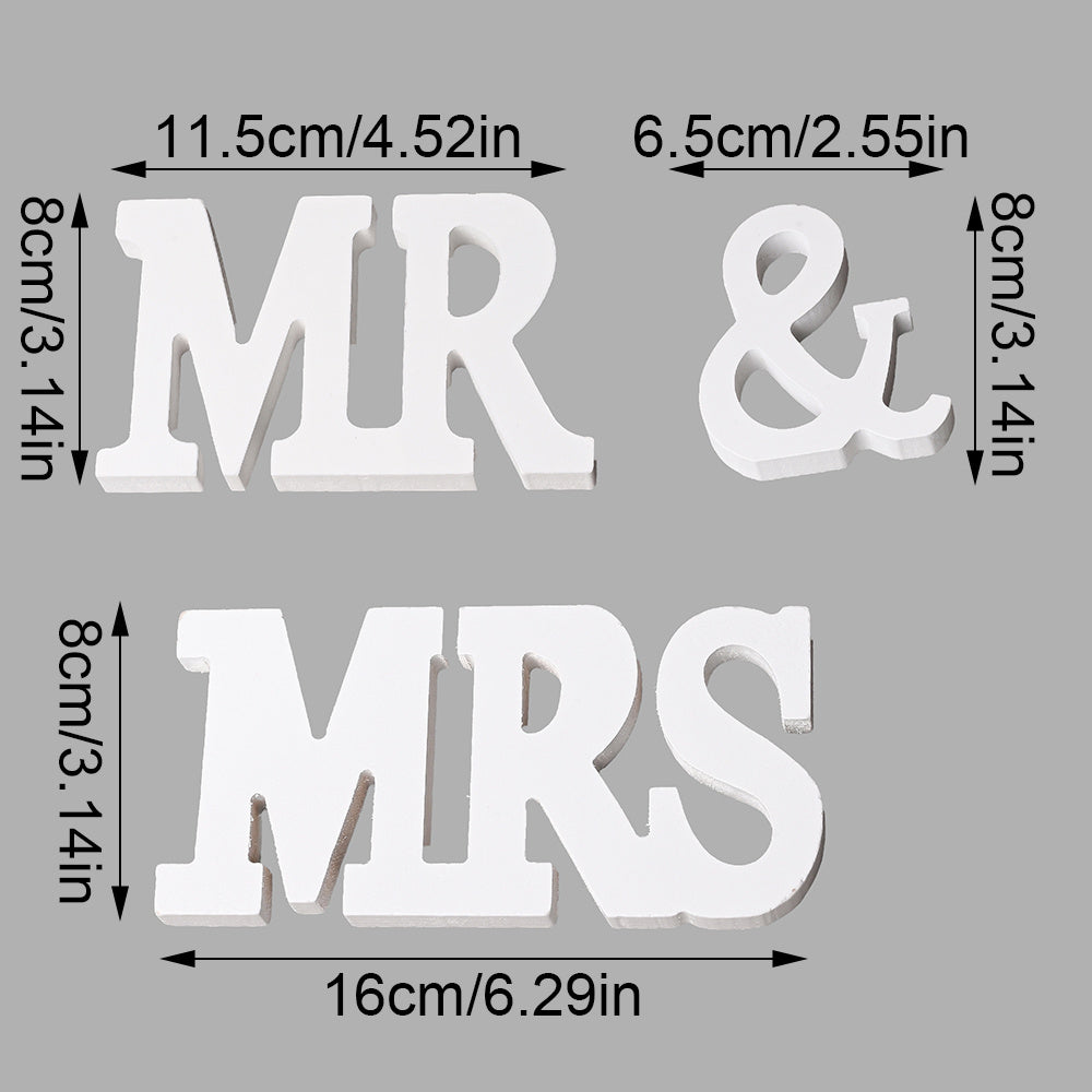 Mr & Mrs Wooden Wedding Letters
