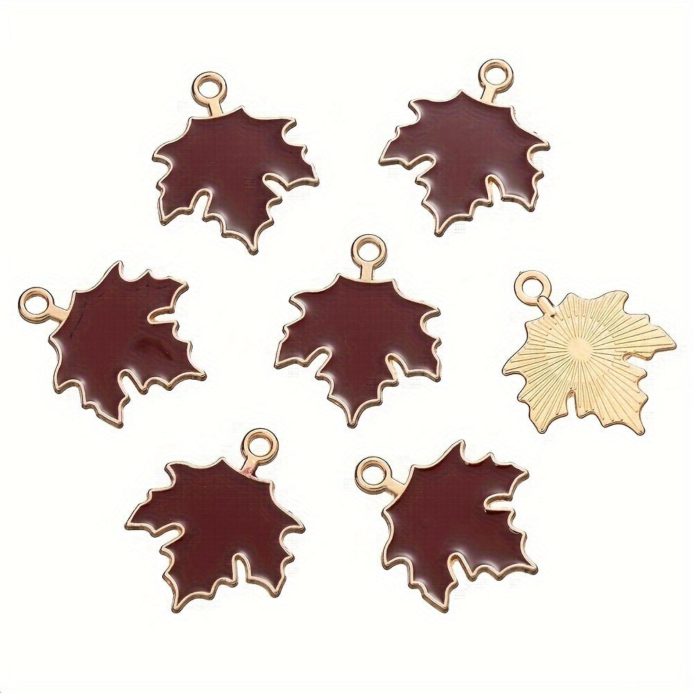 10PCS Alloy Maple Leaf Pendant Set