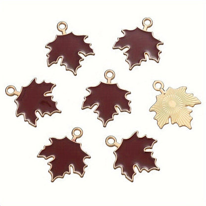 10PCS Alloy Maple Leaf Pendant Set