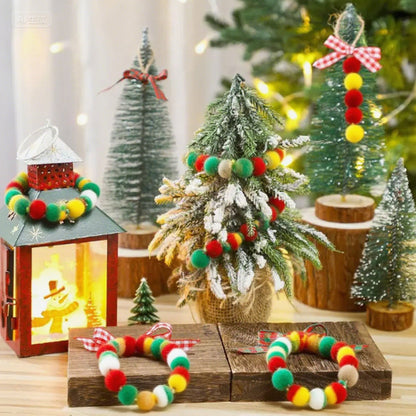Christmas Flocked Acrylic Round Beads