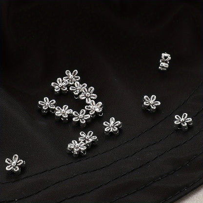 Silver Five-Petal Flower Alloy Beads