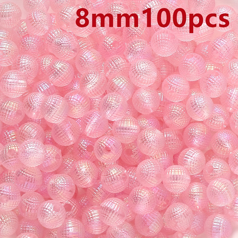 50-100pcs 8/10mm Acrylic Spacer Beads Loose Macarone Jewelry Beads