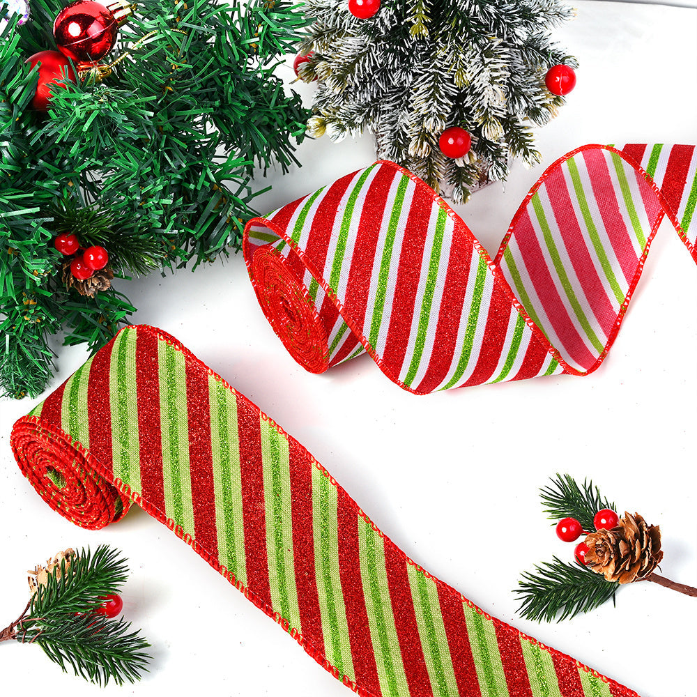 6x6.3 cm Red, Green and White Christmas Webbing