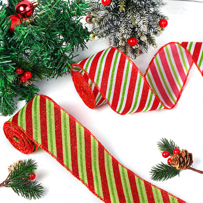 6x6.3 cm Red, Green and White Christmas Webbing