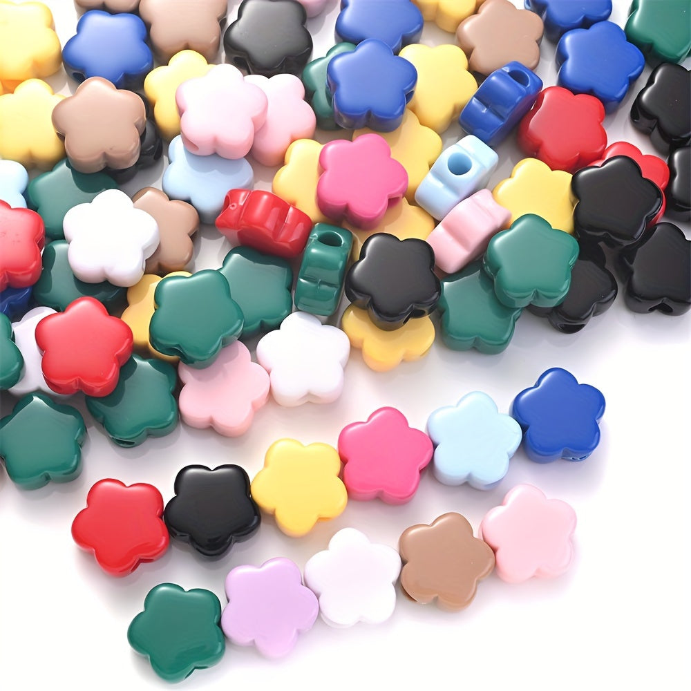 30PCS 14×15mm Multicolor Plum Blossom Acrylic Bead Set