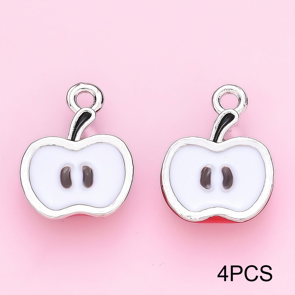 Gold Silver Apple Slice Alloy Pendants