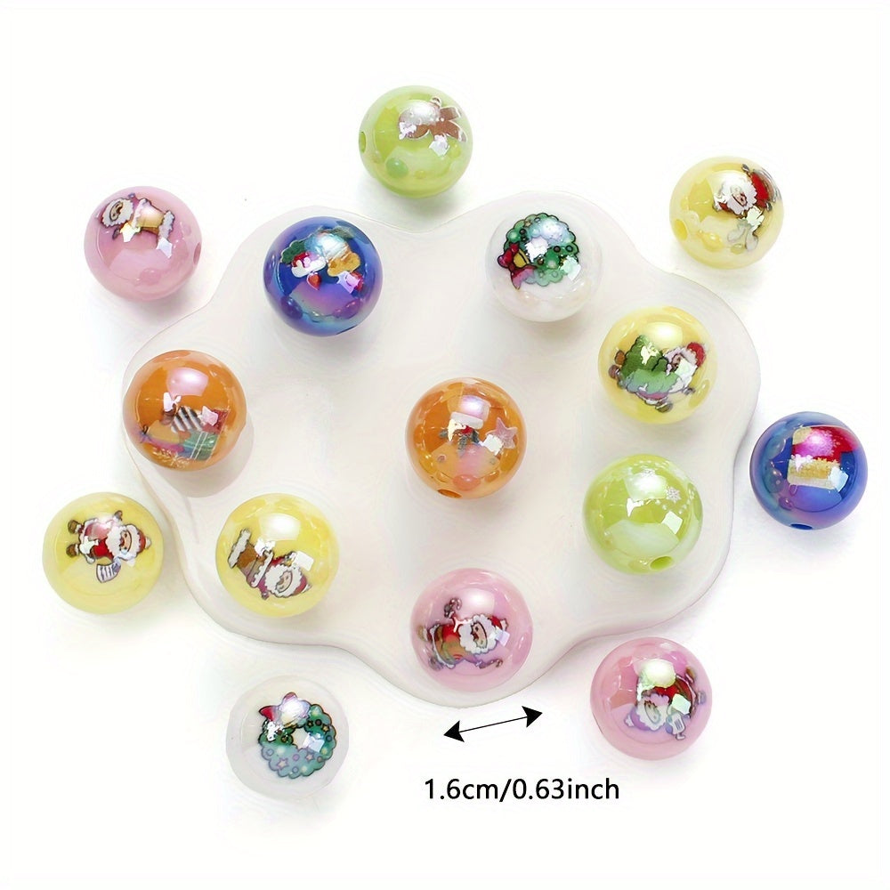 Christmas Printed Acrylic Beads