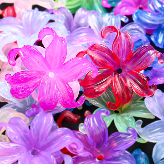 Jelly Gradient Iris Acrylic Flower Beads