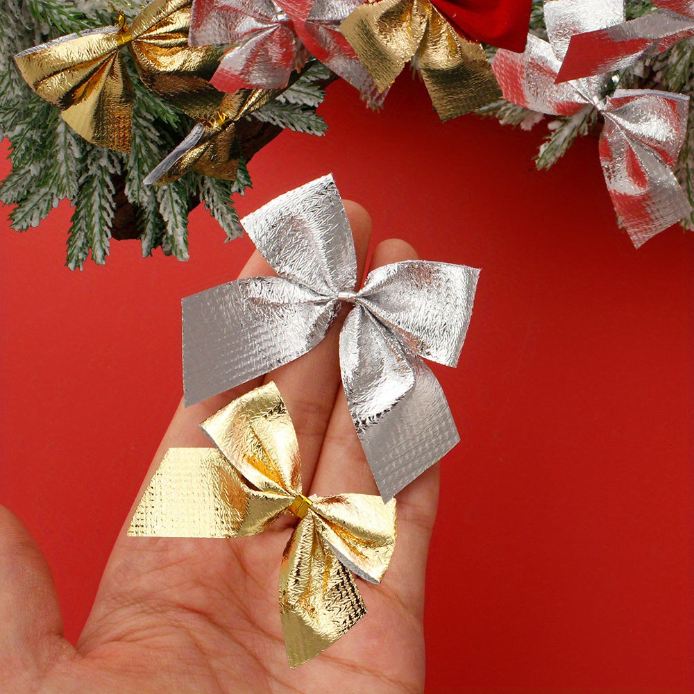 12-Piece Random Christmas Bow Polyester Decorations