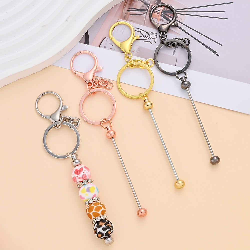 4-Piece Random Mixed Metal Beaded Keychains