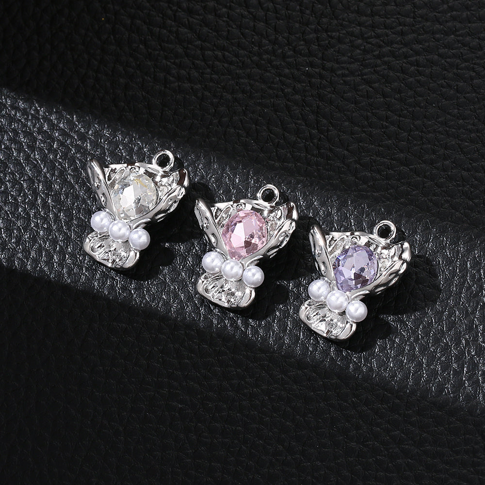 Bouquet Rhinestone Alloy Pendants