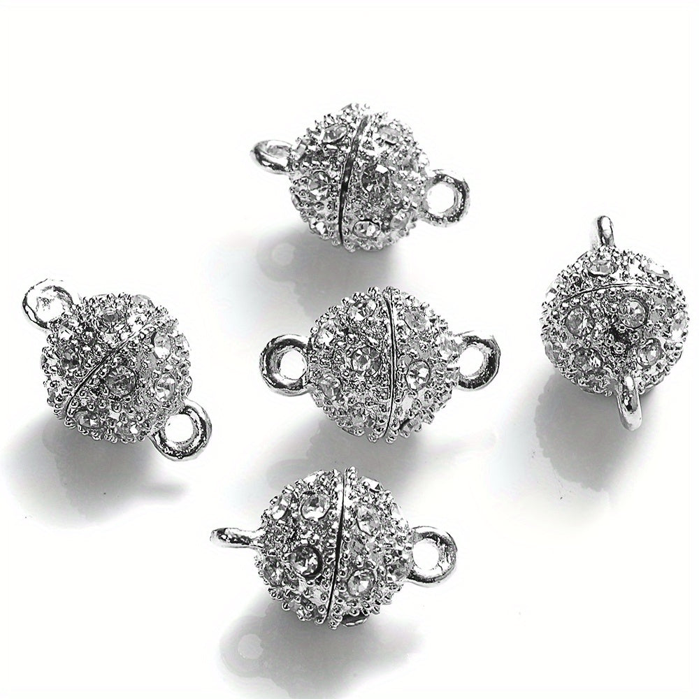 5 Pairs 14×8mm Rhinestone Magnetic Jewelry Clasps