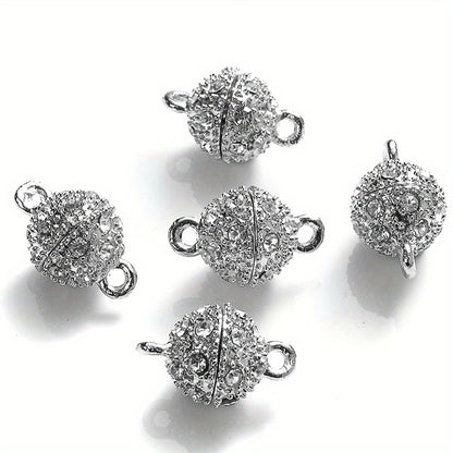 5 Pairs 14×8mm Rhinestone Magnetic Jewelry Clasps