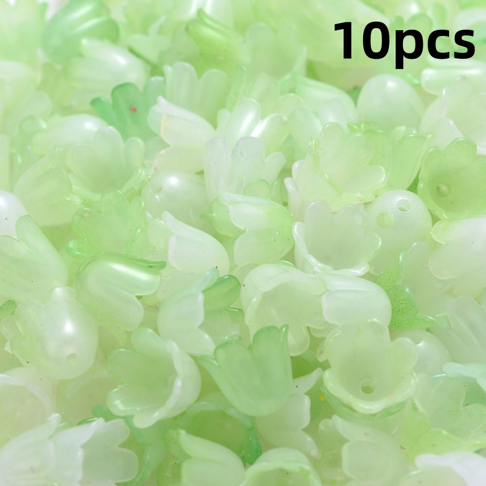 100pcs Colorful Trumpet Flower Beads