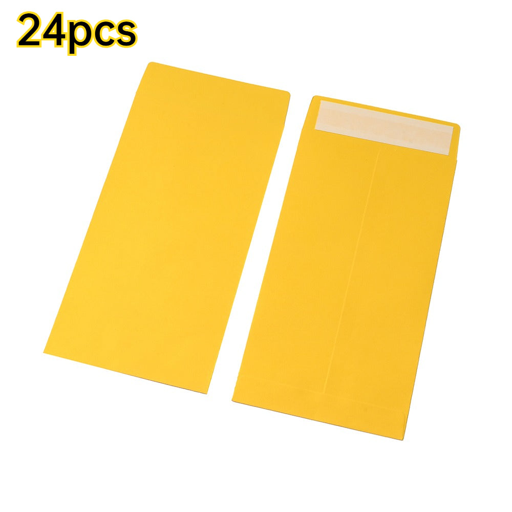 12/24-Piece Yellow Self-Sealing Kraft Paper Envelopes