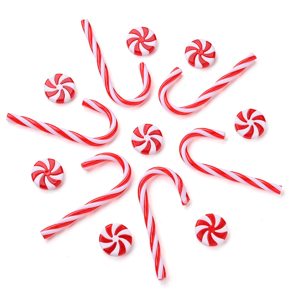 Acrylic Candy Cane Christmas Pendant Charms