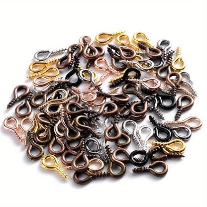 100PCS 4×8mm Mini Metal Eye Pins for Jewelry Making