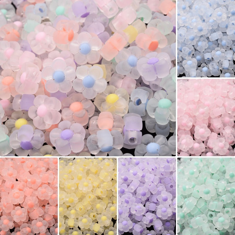 200pcs 13mm Matte Acrylic Sunflower Beads
