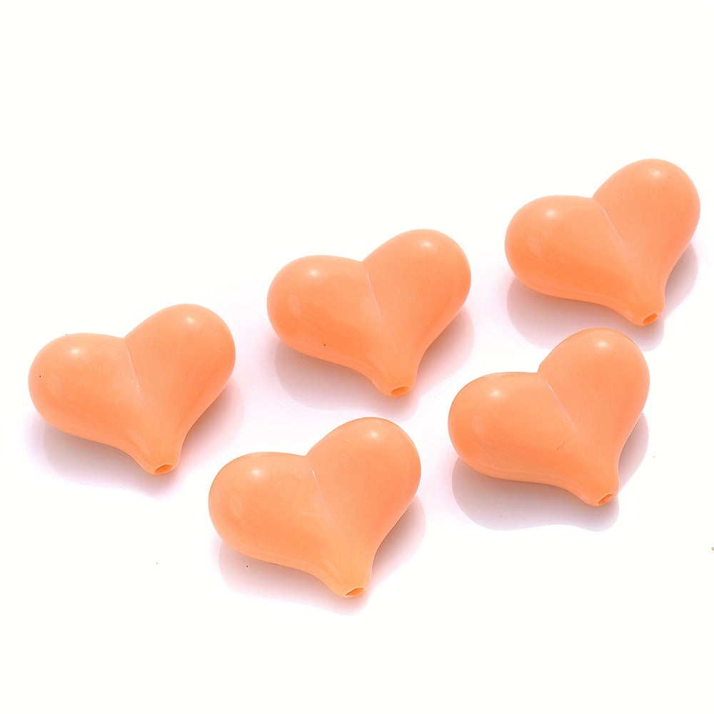 20PCS 17×21mm Multicolor Acrylic Heart Spacer Beads