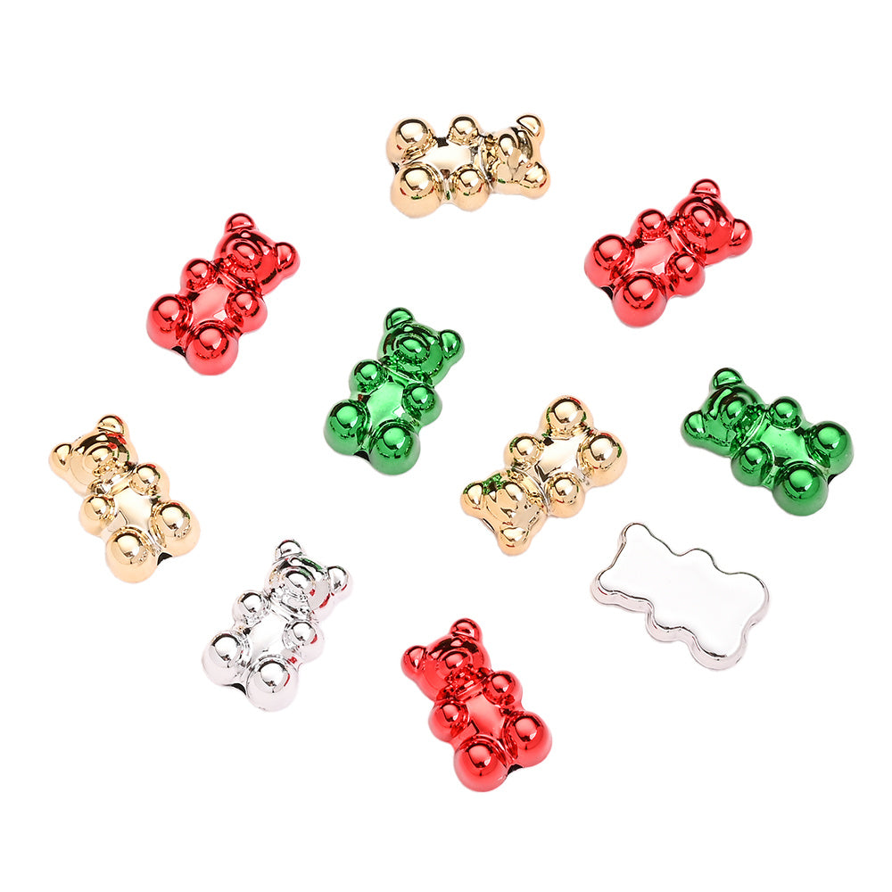 10PCS Christmas Bear Acrylic Bead Set
