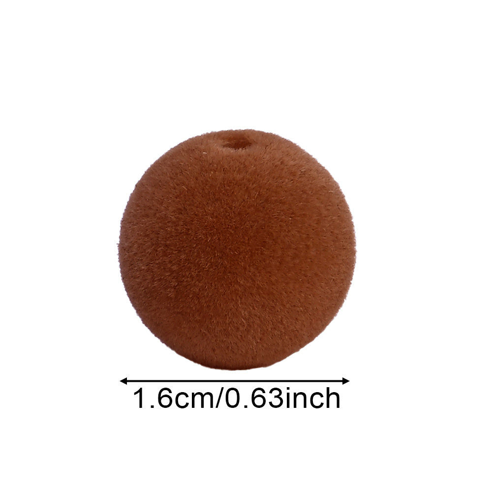 16mm Velvet Flocked Acrylic Round Beads