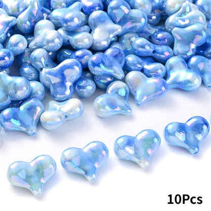 Acrylic AB Heart Beads