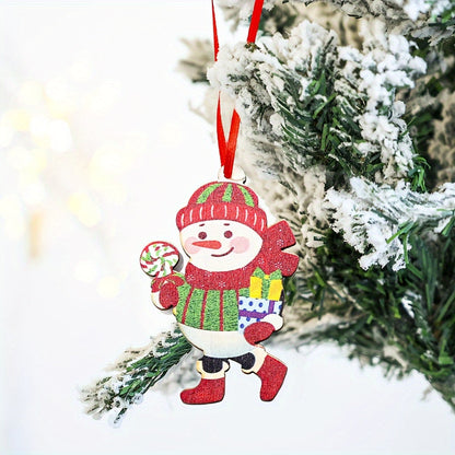 Wooden Merry Christmas Decorative Pendant
