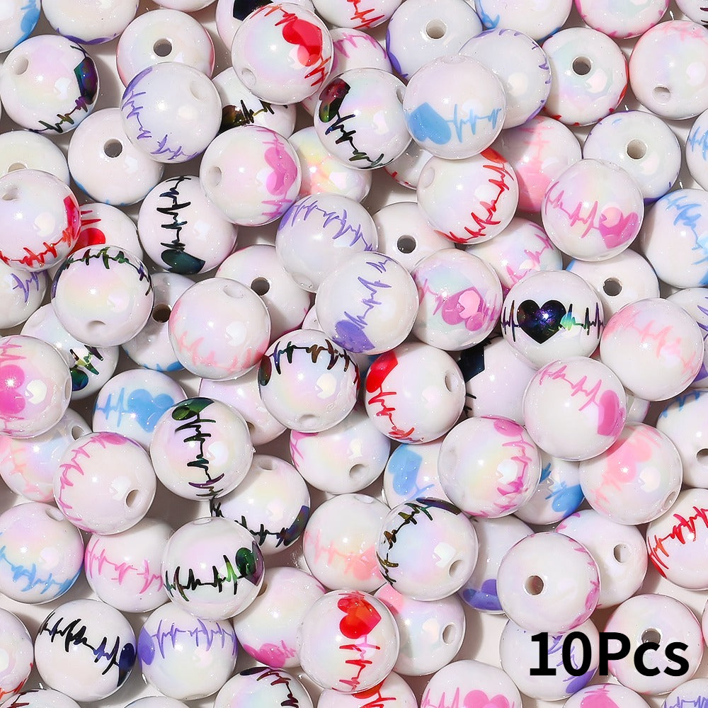 Colorful Heart Acrylic Beads