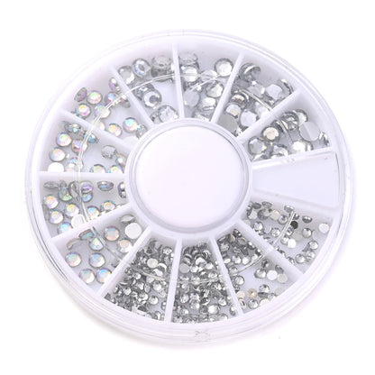 1BOX 12-Grid Transparent AB Rhinestone Sequin Set