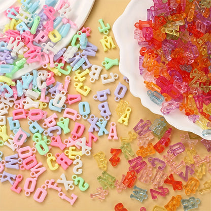 Mixed Letter Acrylic Pendant Beads