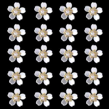 19-27 mm White Flower Acrylic Patches