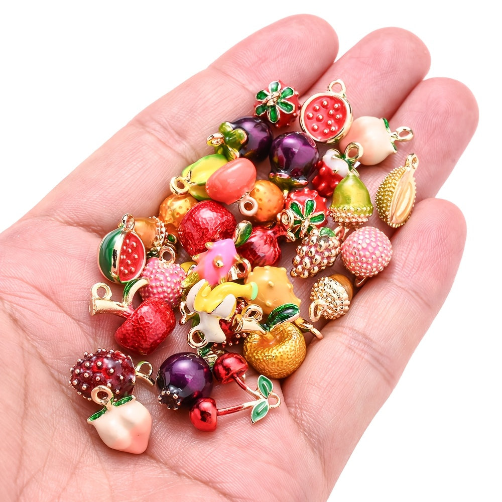 2PCS Fruit Series Alloy Pendant Set