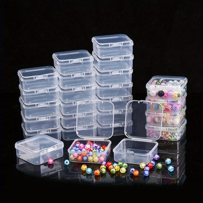 64-Grid Clear Plastic Storage Box with Adjustable Dividers
