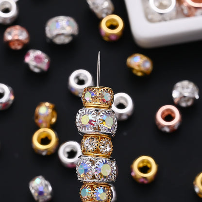 Golden AB Rhinestone Spacer Beads