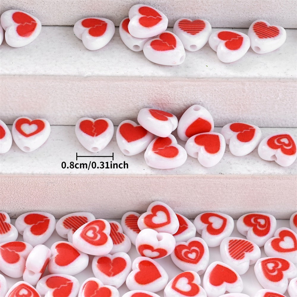 Red Heart Acrylic Beads