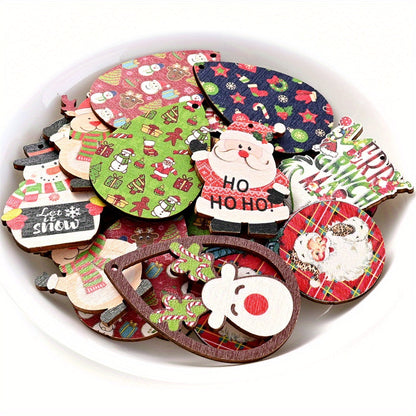 Christmas Painted Wooden Hanging Pendants