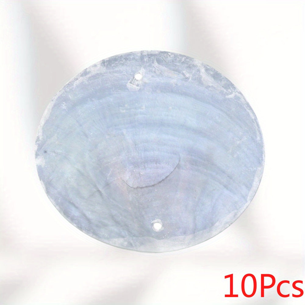 10-Piece Round Ocean Stone Pendants