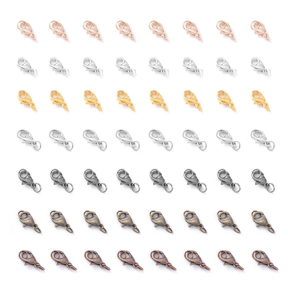 50-Piece Open Jump Rings & Lobster Clasps Jewelry Findings Set