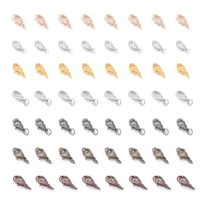 50-Piece Open Jump Rings & Lobster Clasps Jewelry Findings Set