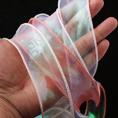 10-Yard 4 cm Iridescent Fishtail Organza Ribbon
