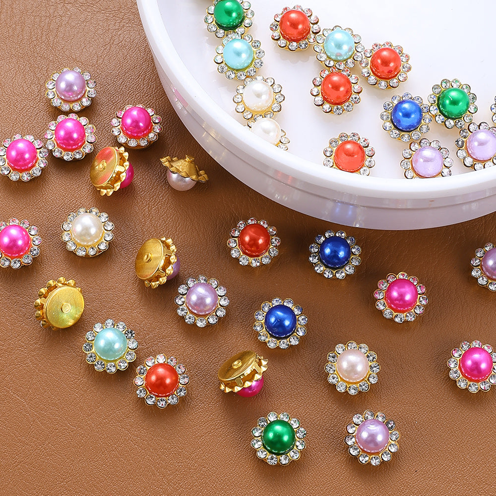 Golden Flower Claw Rhinestone Embellishments