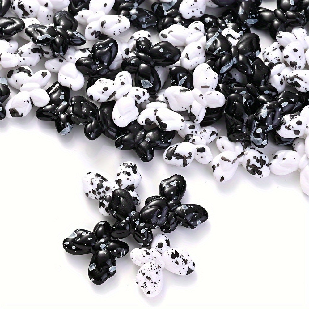 Black and White Butterfly Acrylic Beads