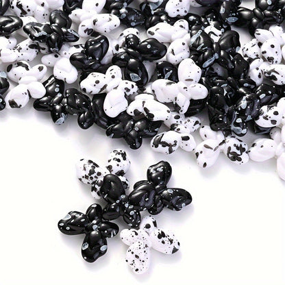 Black and White Butterfly Acrylic Beads