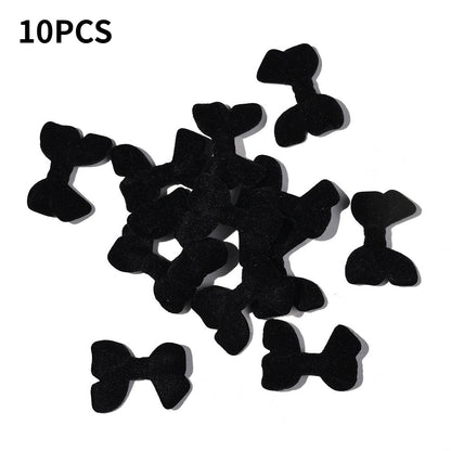Flocked Bow Resin Beads