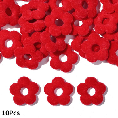 Flocked Flower Resin Beads