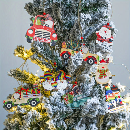 Wooden Merry Christmas Decorative Pendant