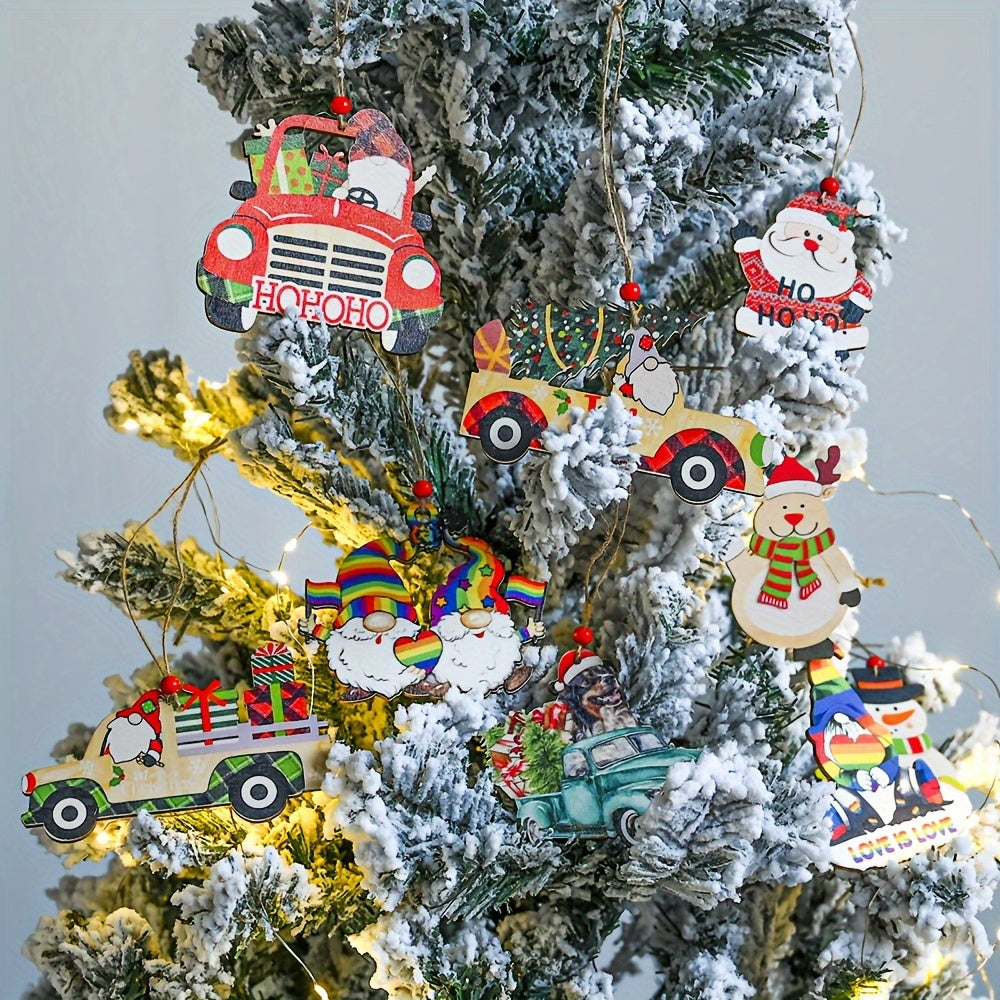 Wooden Merry Christmas Decorative Pendant