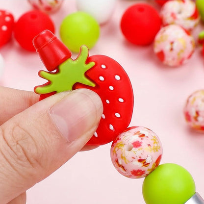 Strawberry Silicone Bead Pen Set