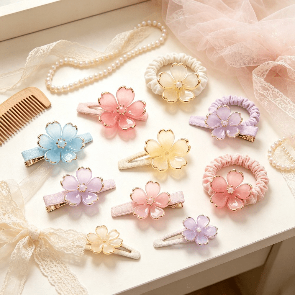 200PCS 19mm Colorful Five-Petal Flower Acrylic Beads
